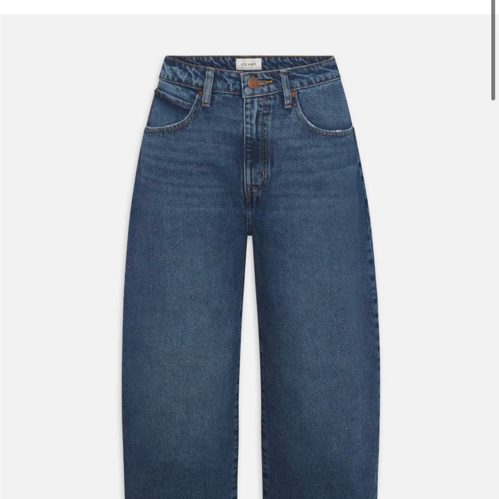 Frame Denim Dark Blue Barrel Leg Jeans NWT